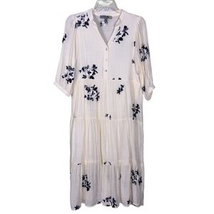 Figueroa & Flower Dress S Ivory
Embroidered Tiered Midi Boho
Cottagecore Prairie